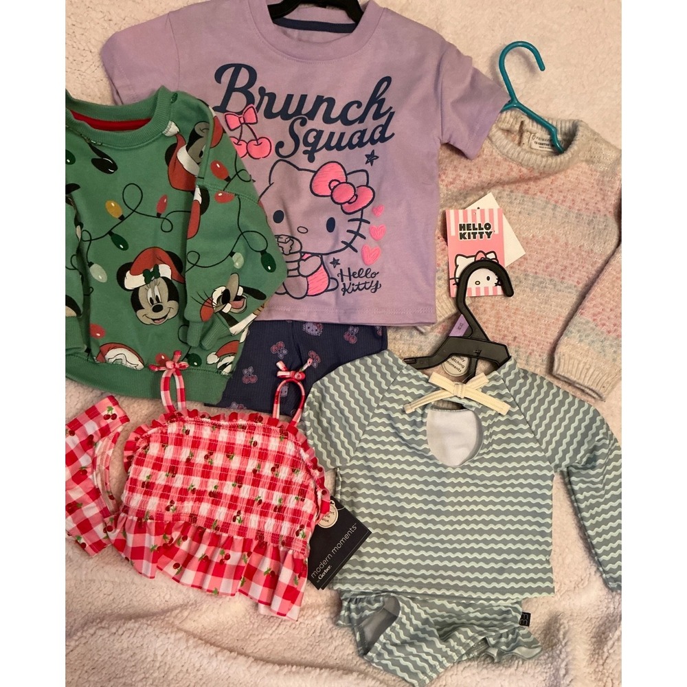 Wonder Nation Baby Girl Lot 12M Swimsuit NWT, Hello Kitty NWT, Modern M NWT PLUS